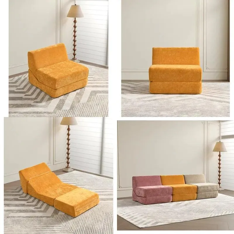 Comfortable Compressed Flannel Foldable Tofu Block Sofa with Sponge Filler for Living Room and Bedroom