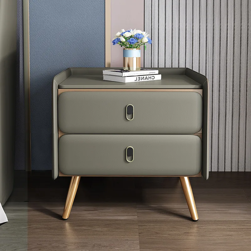 AIROW Luxury Smart Nightstand  3‑Drawer Bedside Cabinet with Fingerprint Reader, Custom Original Logo Support for Bedroom
