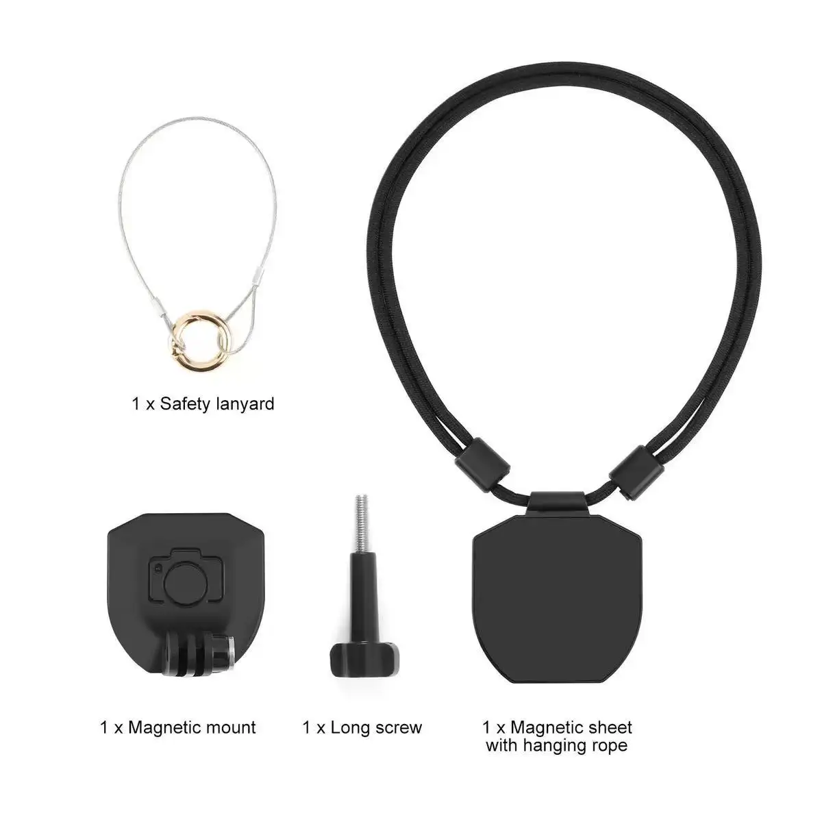 

Магнитный шейный ремешок, адаптер для крепления кронштейна со шнурком для DJI Action 3/4/5Pro/6 Gopro/Pocket 3/Insta360 X4 X5, аксессуары