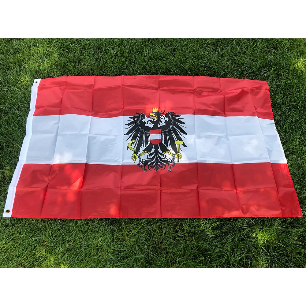 （TIKI FLAG）Austria Eagle National Flags 90*150cm polyester Banners with Coat of Arms Austrian Emblem Country Flag