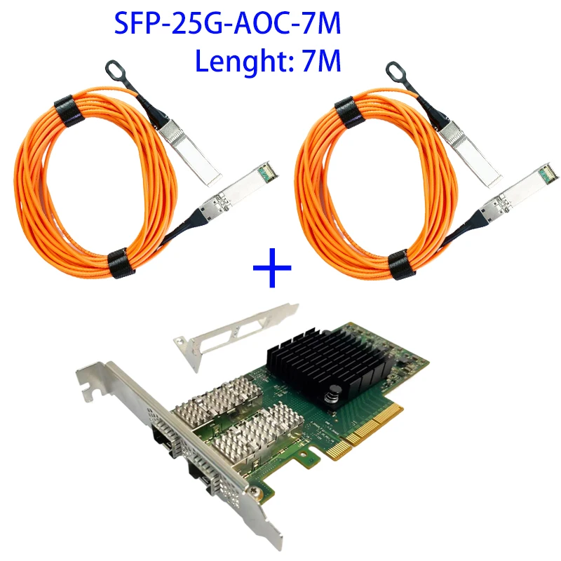 MCX4121A-ACAT CX4121 CX4111A Mellanox ConnextX-4 25Gigabit Ethernet-kaart PCI-E 3.0 NIC met 25G transceivermodule