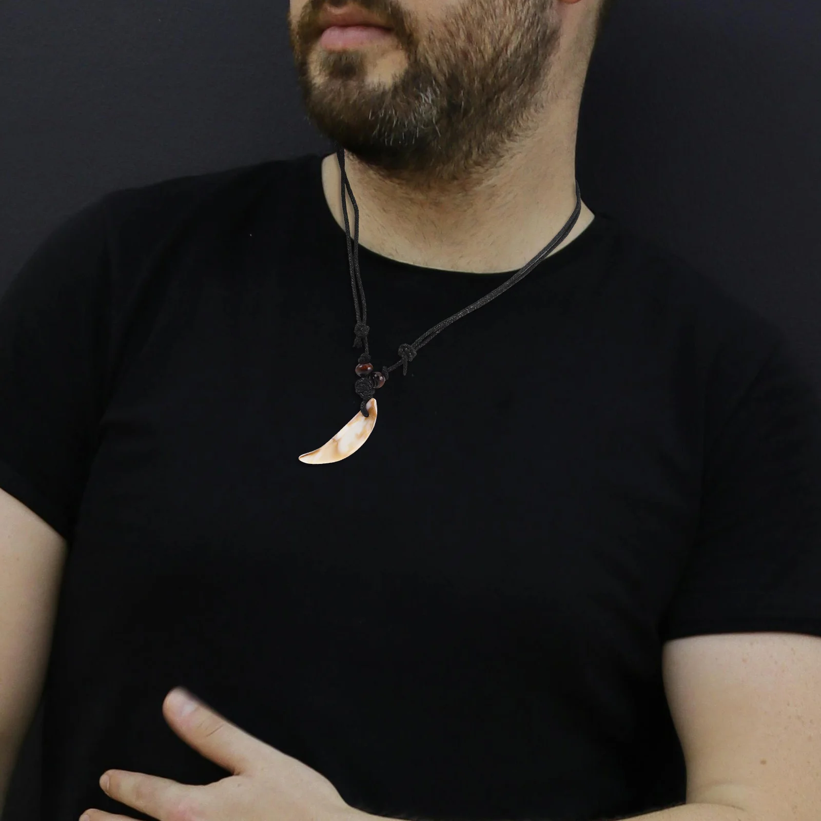 الرجعية الأسنان قلادة للرجال النساء فريد الاكريليك الشرير قلادة قابل للتعديل المختنق خمر فو الأسنان مجوهرات مطرز طوق #3