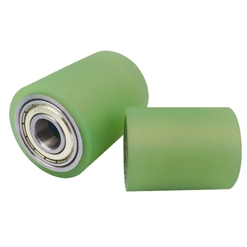 Furniture wheel.Diameter 50mm, length 30mm,PU polyurethane roller with bearing,Soft surface,Pipeline transmission Rubber wheel