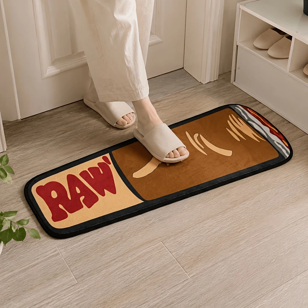 VIKAMA Creative Fun Corner Floor Rug Soft and Washable Entry Door Mat Living Room Floor Cushion Blanket Home Decoration