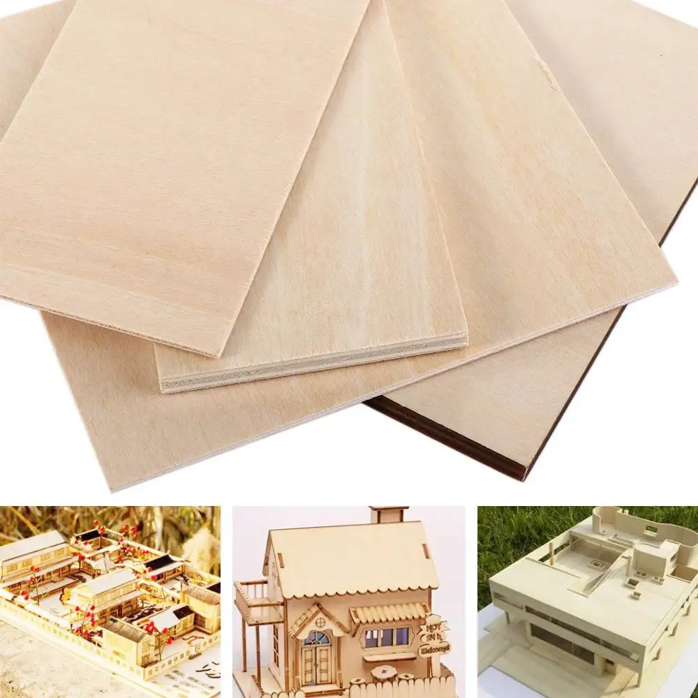 Sheets Wood Board Kid'S Model Materials Aviation Model Layer Board Wooden Plywood Board Sheet Rectangle Wood Basswood Plywood