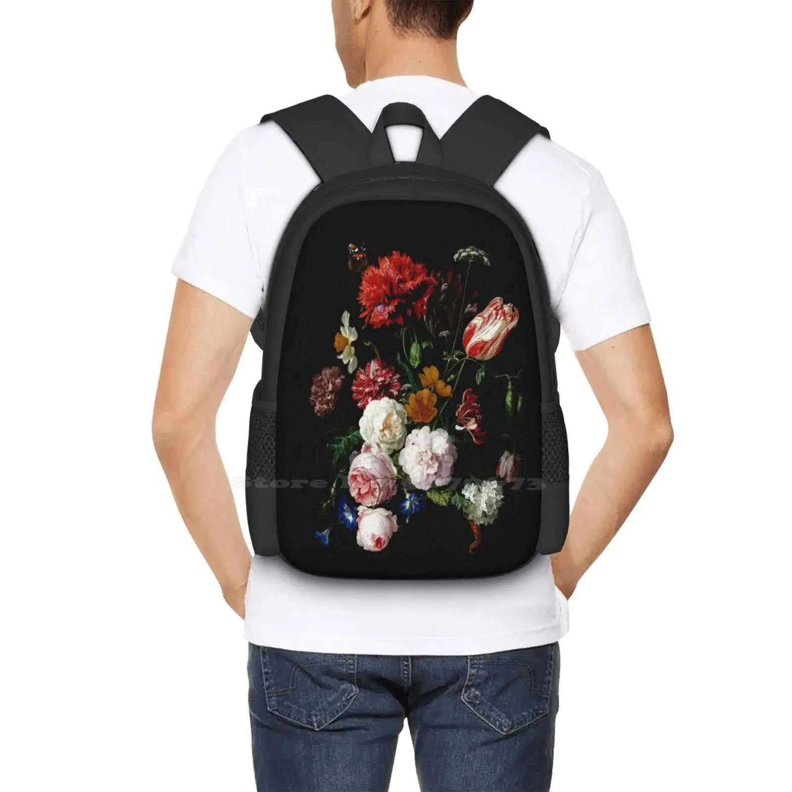 Mochila De Heem para estudiantes universitarios adolescentes, bolsas De diseño De patrón, ramo De flores, Mural holandés, naturaleza bonita, Floral