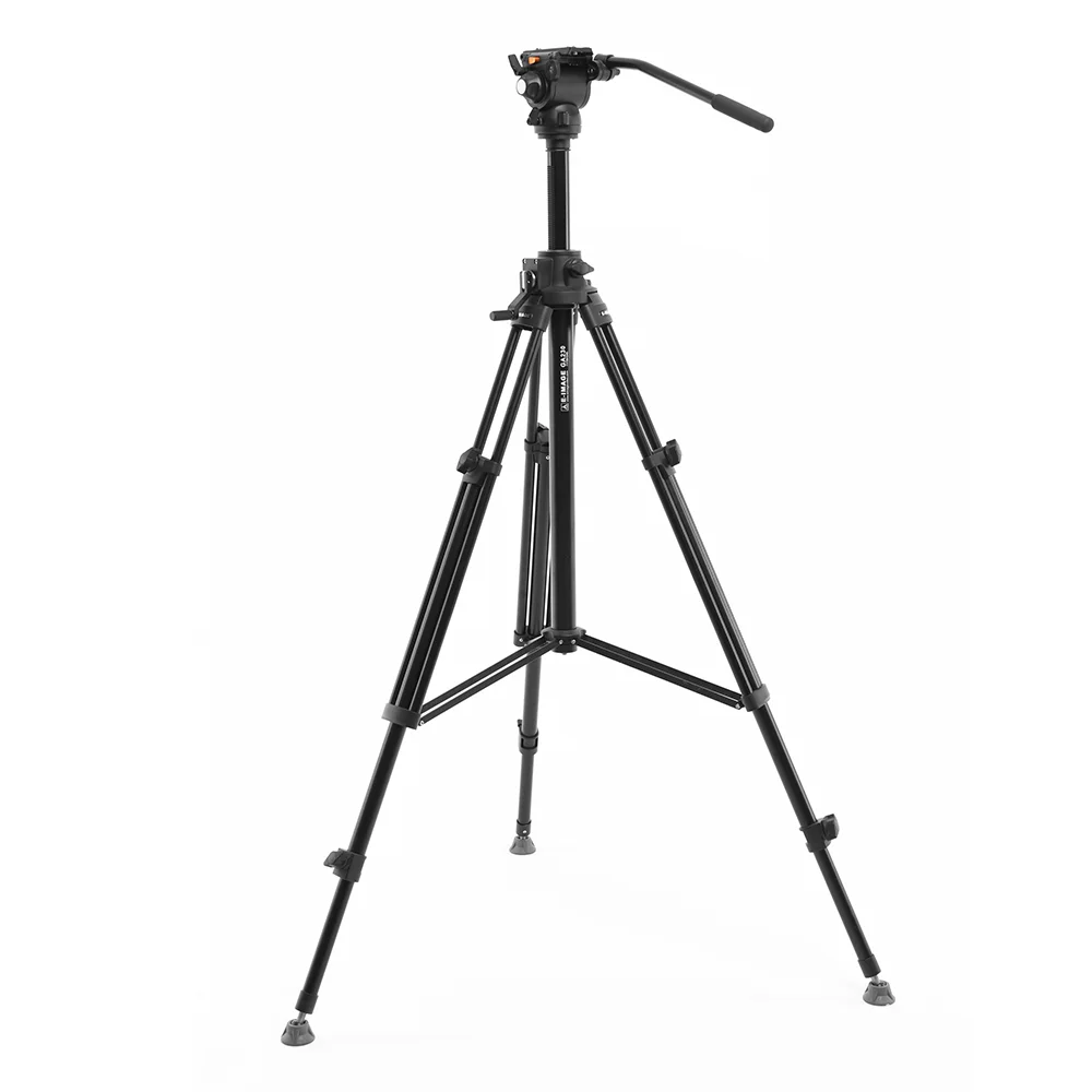 E-IMAGE EG03FA3 96-Inch Professional Aluminum Gear Elevator Video Camera Tripod With Fluid Head For DSLR Camcorder Wedding Photo