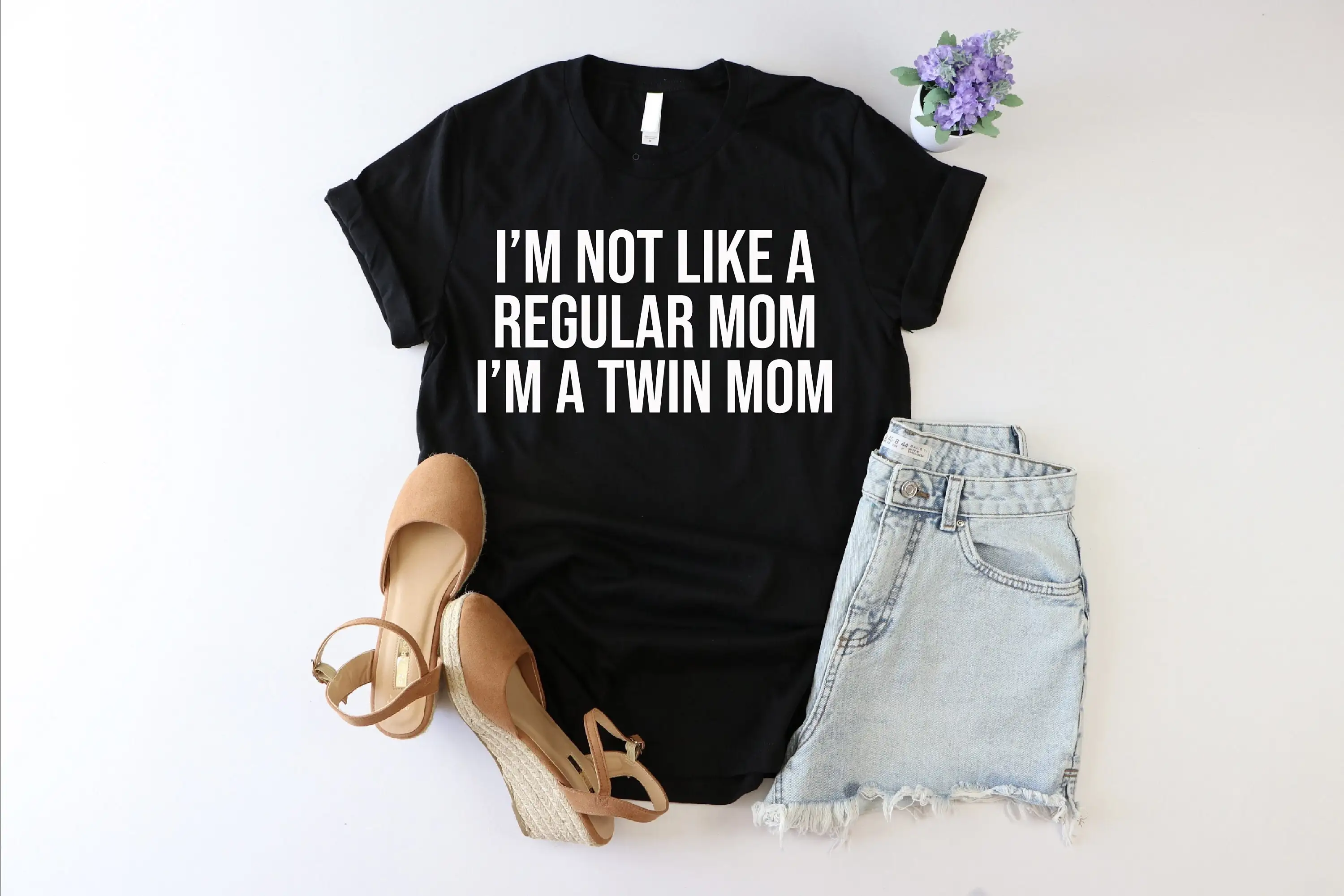 I'm Not Like A Regular Mom T Shirt Twin Baby Shower Mother Of Twins Pregnancy Announcement Life