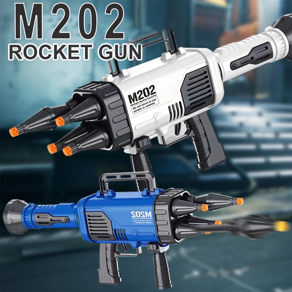 

Children's Rocket Launcher Toys Set M202 Boys Girls Quad Soft Bullet Manual Gun Mortar Toy for Kids Outdoor CS Games Prop Gifts