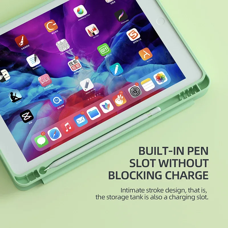 

Для iPad 5 6 7 8 9 10-го 11-го поколения Air Pro Чехол MINI 3 4 Pro 11 12,9 13 дюймов 2025 Кожаный чехол-держатель для карандашей Подставка