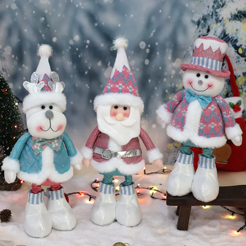 

1pc Fashion Santa Claus, Elk, Snowman Doll - Christmas Party Decorations with Santa Hat and Cap, Holiday Party Favor Decorations