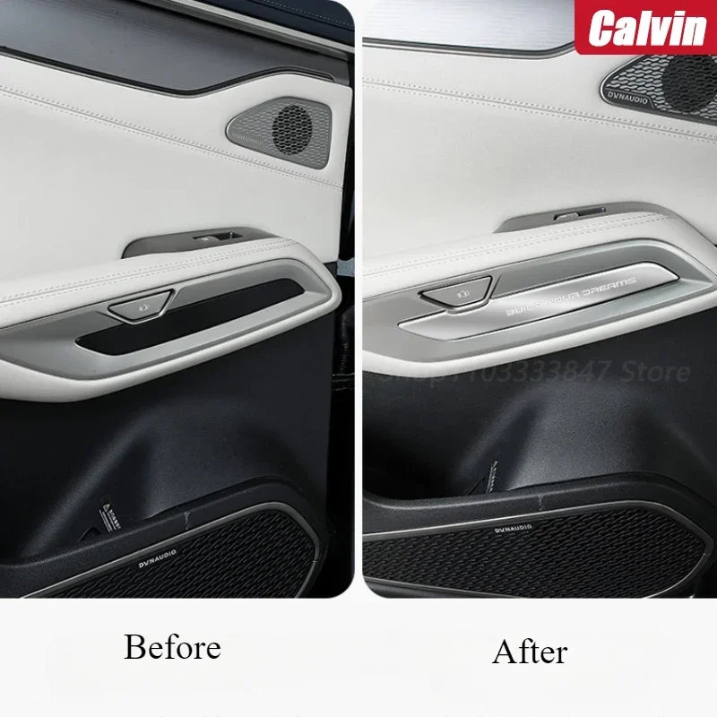 Auto Inner Door Handle Panel Speaker Cover Central Control Instrument Door Metal Audio Cover Car Supplies For BYD Song L DMi/EV