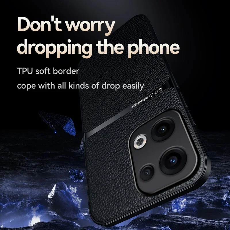 Funda de teléfono con soporte magnético para coche con placa de Metal integrada para OPPO Reno 11A 12 FS 13 10 Pro Plus 5G fundas de cuero de silicona suave