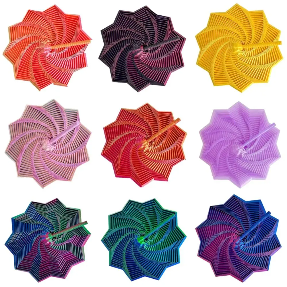 3D Printing Fractal Fidget Star Model Expanded Geometric Design Spirals Sensory Visual Illusion Portable