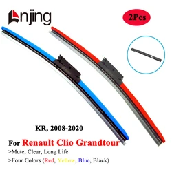 LNJING Colorful Windscreen Wiper Blades For Renault Clio Grandtour Estate KR 2008 2009 2010 2013 2016 2018 2019 2020 Car Brushes