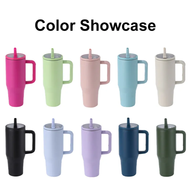 Doublelayer ulation stainless steel mug handle large capacity cup keep cold car cup car mugs Water Cup Celebrity Cup with Straw