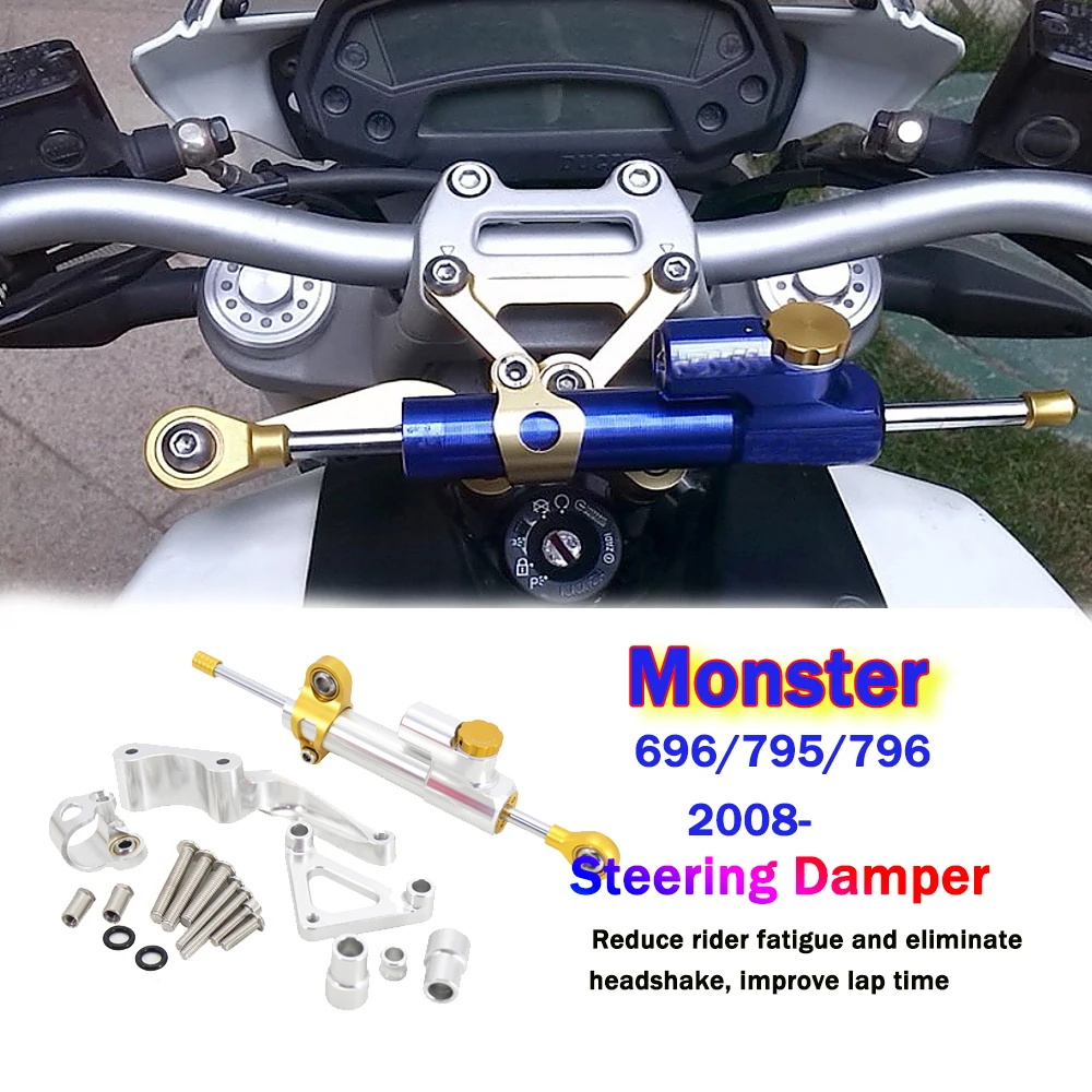 For Ducati 795 796 Monster 696 2008-up Steering Damper Stabilizer Mounting Bracket Support Kit Motorcycle Modified