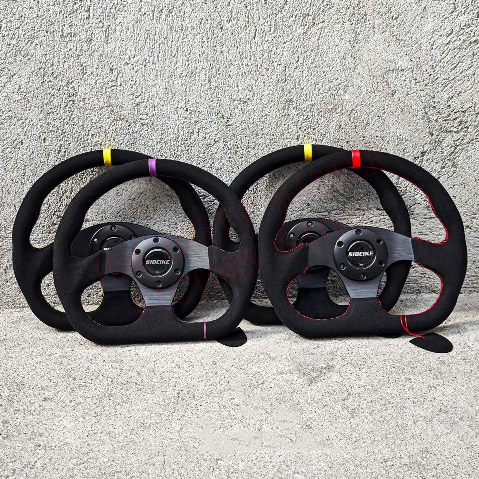 SIBEIKE JDM Universal 13inch 320mm D Shape Steering Wheel Suede