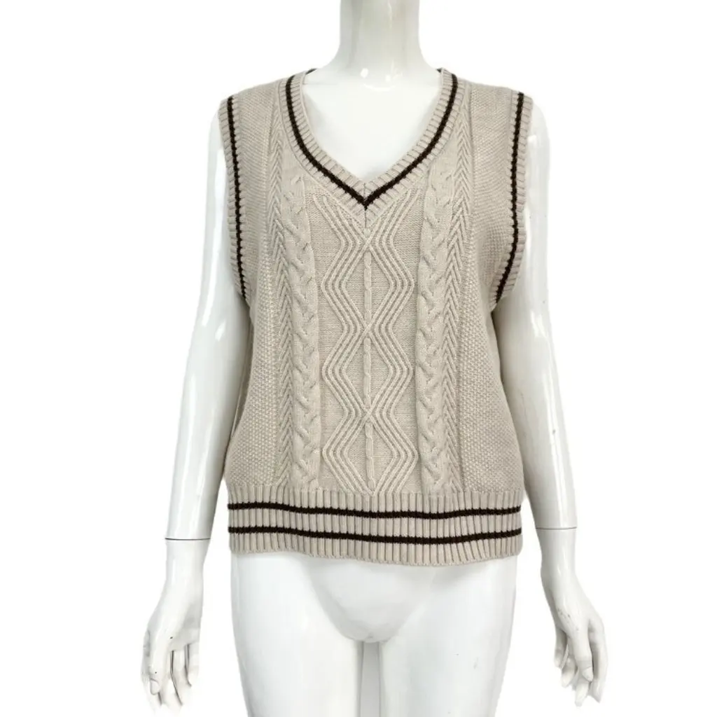 

Women's Vest Knitted Base Shirt V-neck Diamond Sleeveless Sweater Jacket Spring Autumn New Fashion