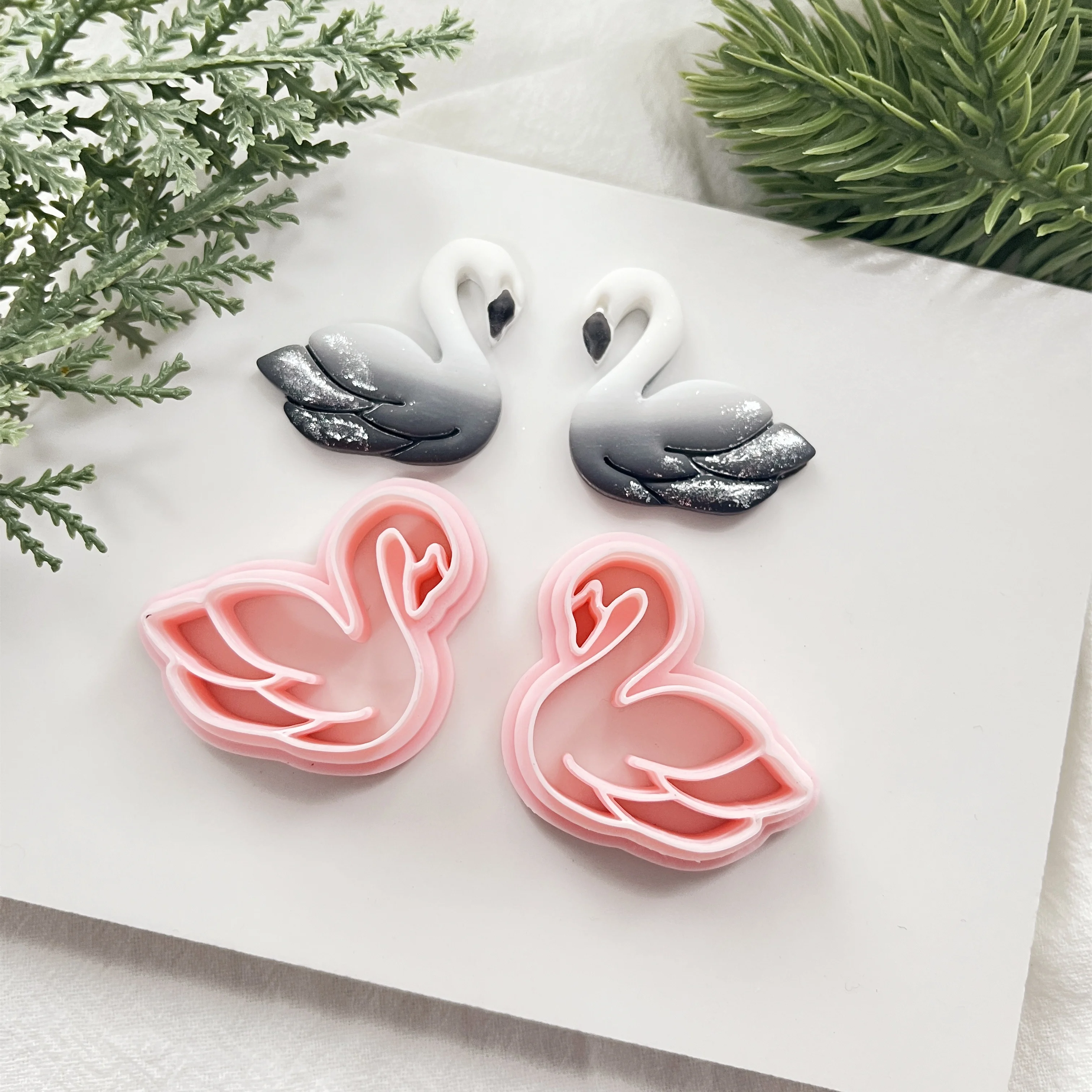 Elegant Swan Polymer Clay Mold High Precision Cutting Mold Handmade Gifts Hairpins Accessories Pendants Clay Cutting Tools DIY C