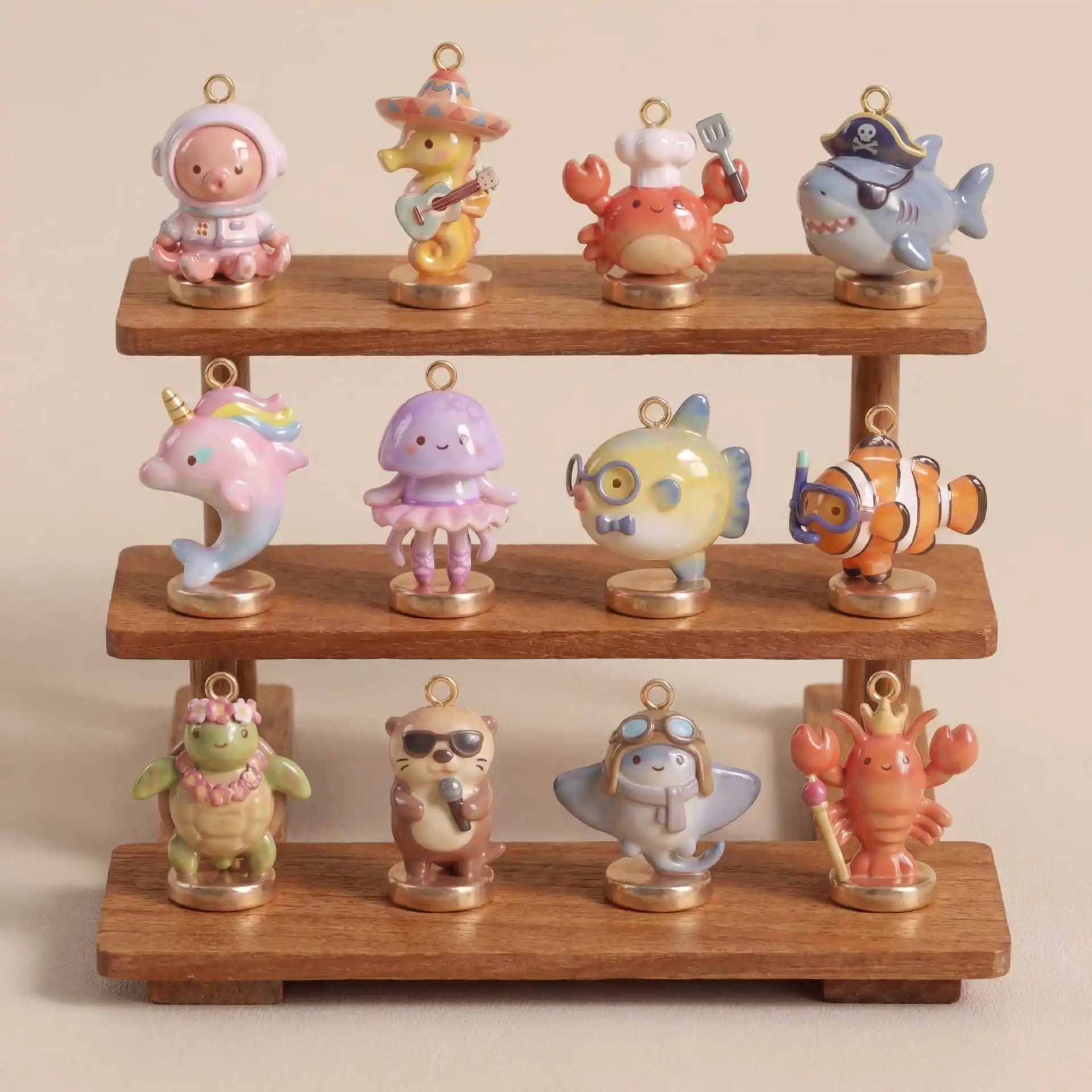 

Ocean Marine Life 3D Sea Animal Charm Octopus Seahorse Turtle Jellyfish Handmade DIY Pendant Necklace Jewelry Accessories