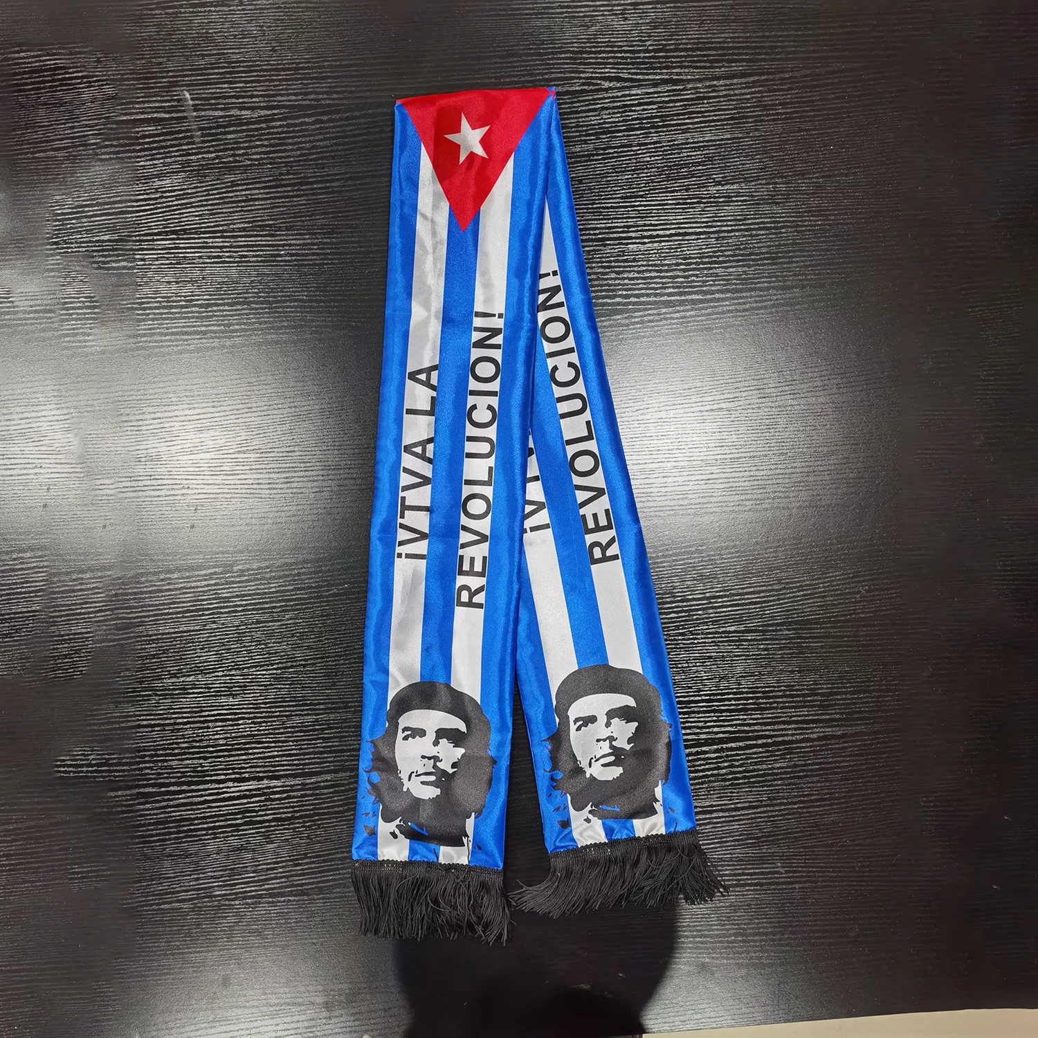 15x150cm  Cuba Double Sided Satin Scarf Banner iVTVA LA REVOLUCION! HASTA LA VICTORIA SIEMPRE Cuba Hero Che Guevara