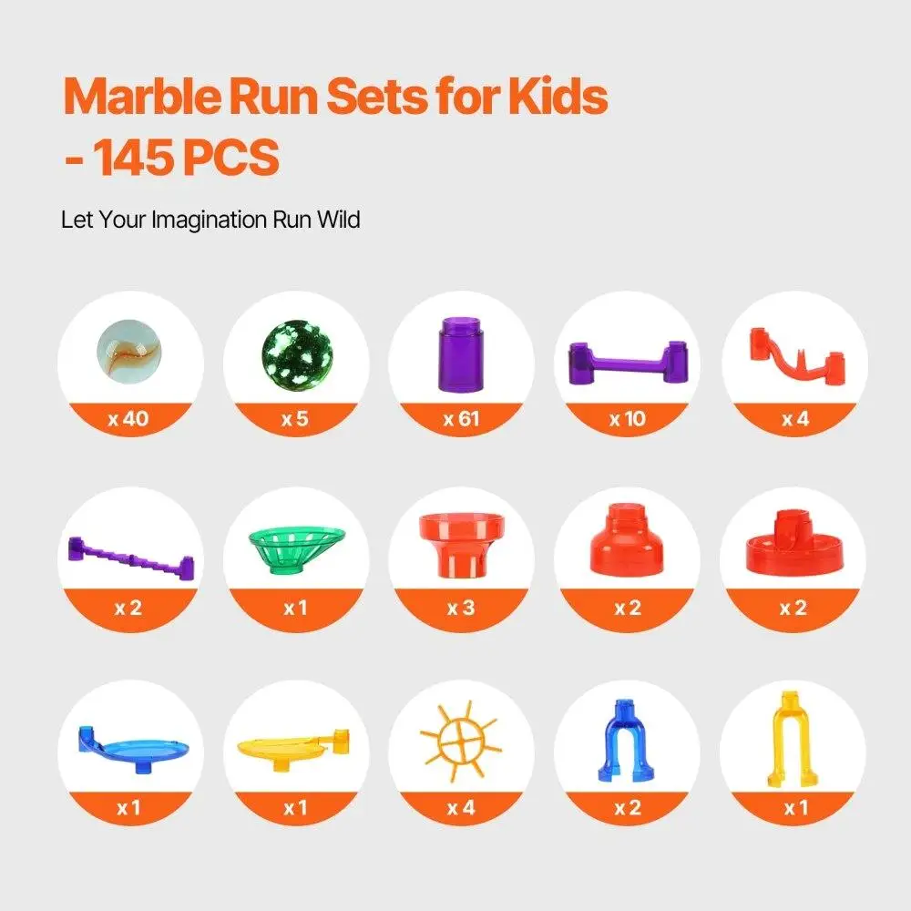 Marble Run Building Set 145 Pieces Educational STEM Toy for kids Creative Learning Gift