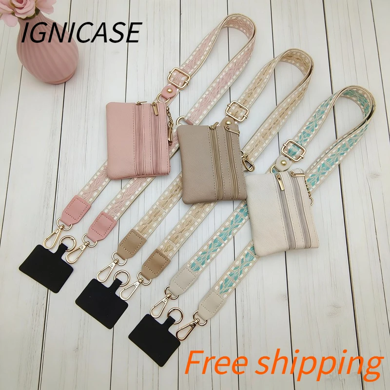 

Ремешок для мобильного телефона IGNICASE, длинный, женский, сменный, регулируемый, для ношения на шее, для маленьких сумок, наплечный ремень, шнурок