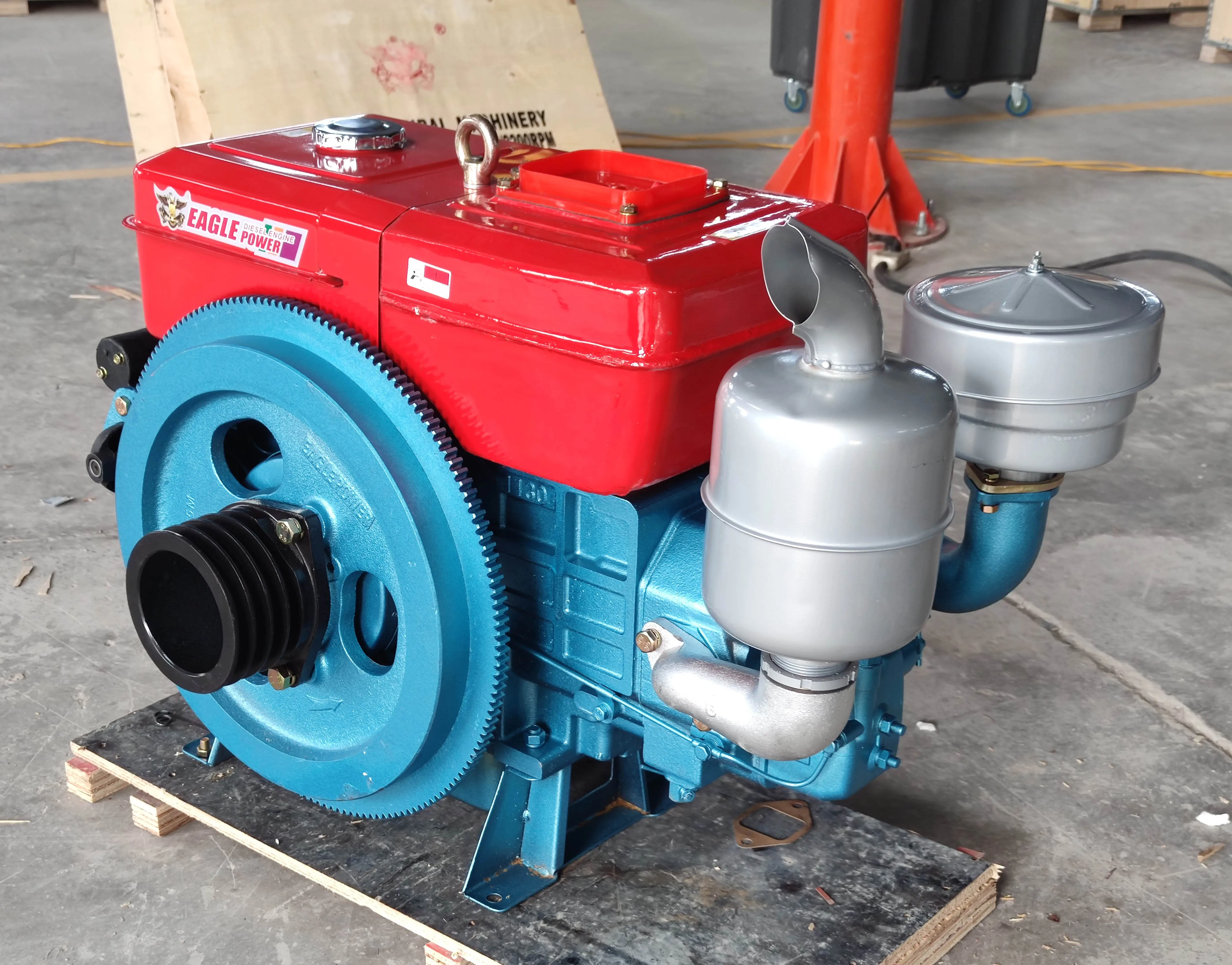 تصميم جديد ZS1125D محرك الديزل ذو الأسطوانة الواحدة المبردة بالمياه نوع البداية الكهربائية