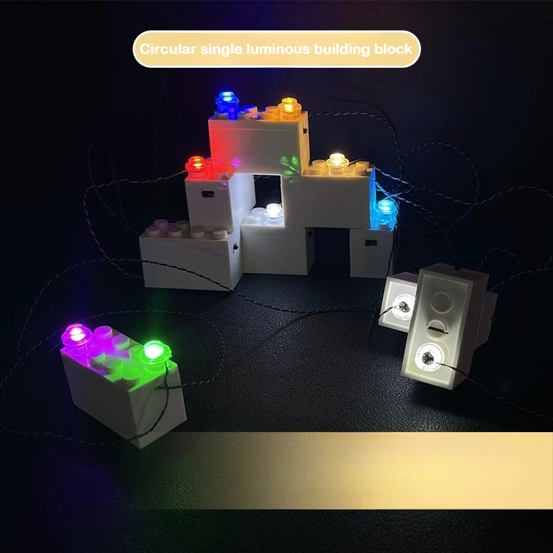 

Building Block Lighting Small Particle LED Circular Light String Decoration Birthday Gift Box Colorful Light Accessories(10PCS)