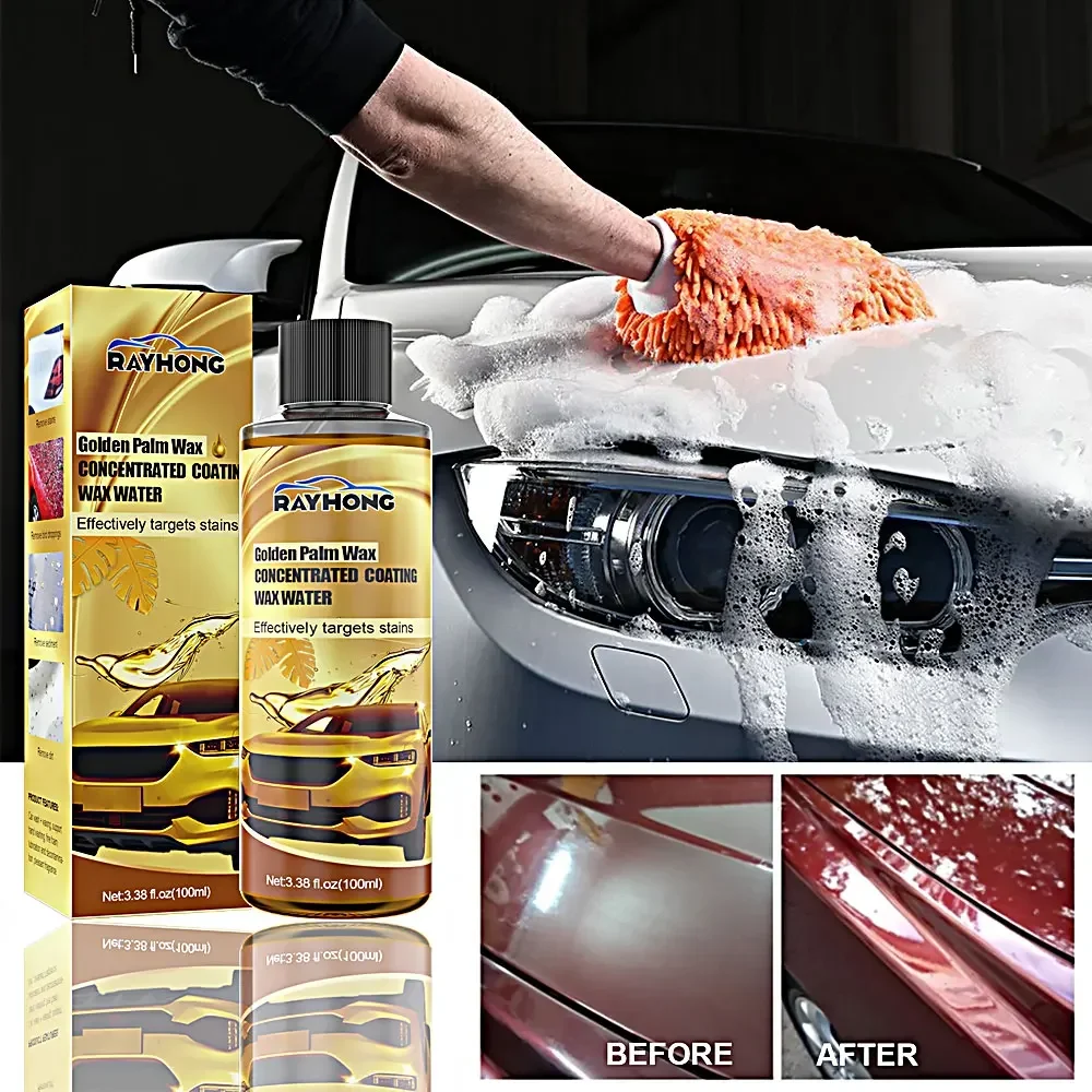 Golden Carnauba Wax Car Wash Wax Car Care Quick Apply Wax Hydrophobic Polishing Paste