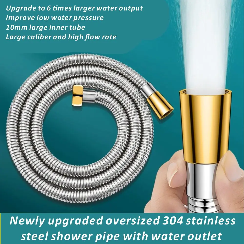 New 1.5/2/3M SUS304 Extra Big Pipe Diameter Flexible Hose Bathroom Shower Water Hose Extension Plumbing Pipe Tube Accessories