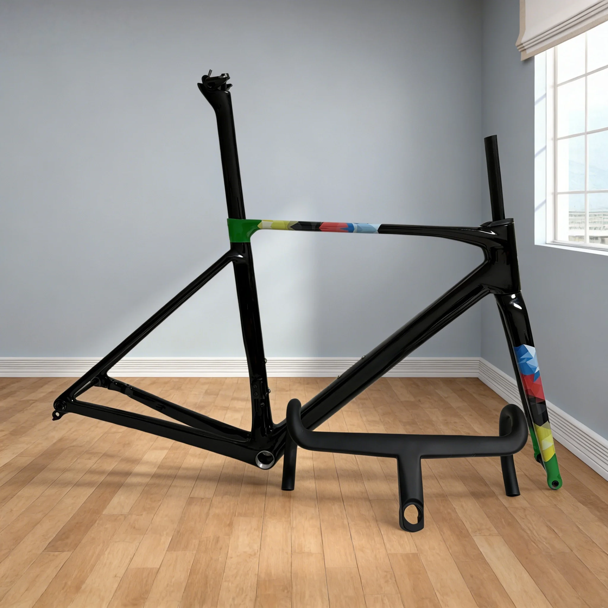 

Рама для шоссейного велосипеда V5RS из карбона, карбоновый рамный комплект BSA для шоссейного велосипеда, черный, с полной внутренней прокладкой тросов