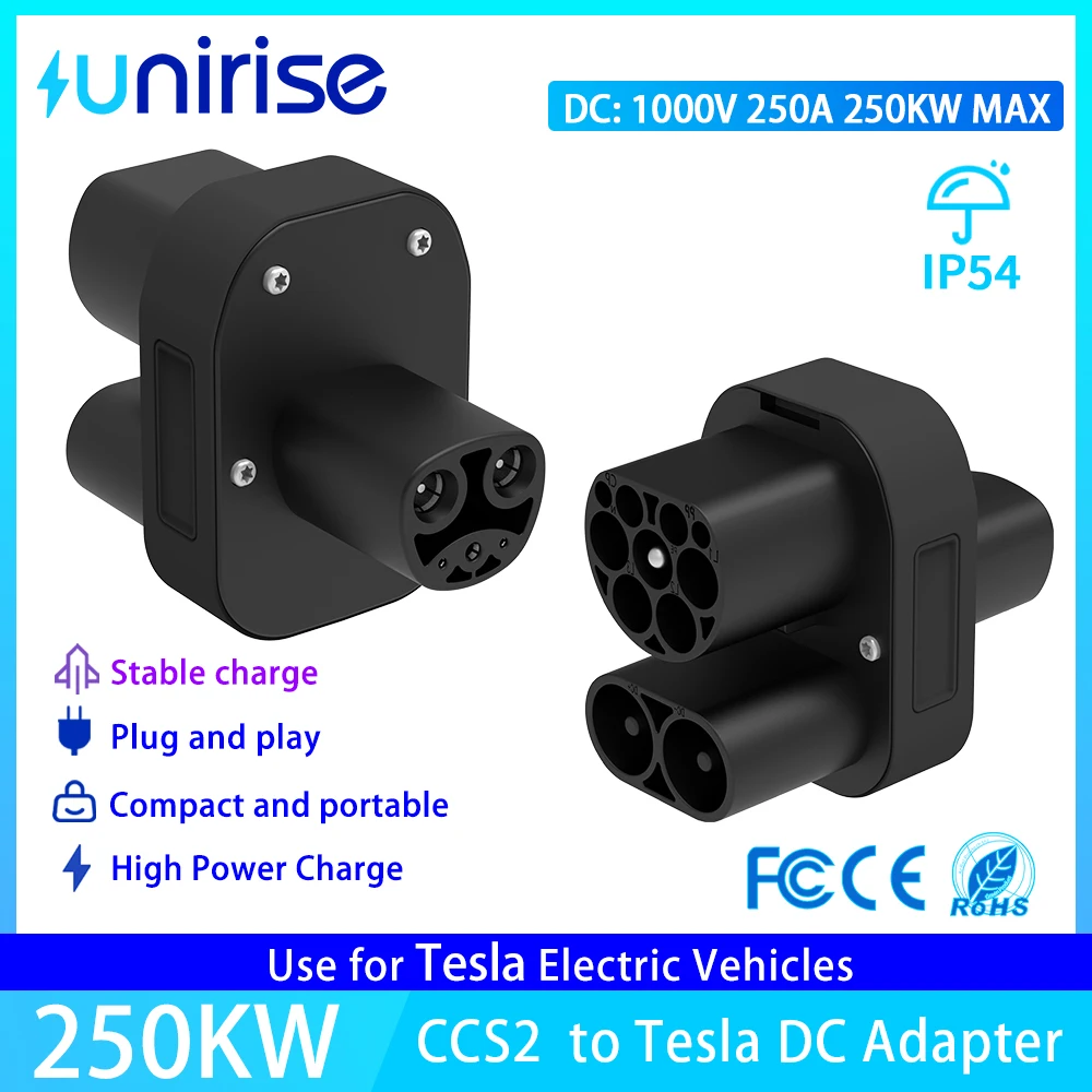 

DC Adapter CCS2 to Tesla 250A Charging Station CCS 2 Converter for Electric Vehicle Tesla Model Y/3/S/X charger Adapter