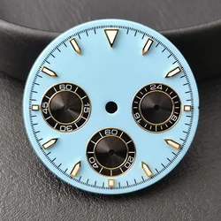 VK63 dial panda dial luminous dial suitable for 39.3mm case quartz watch VK63 movement watch replacement accessories