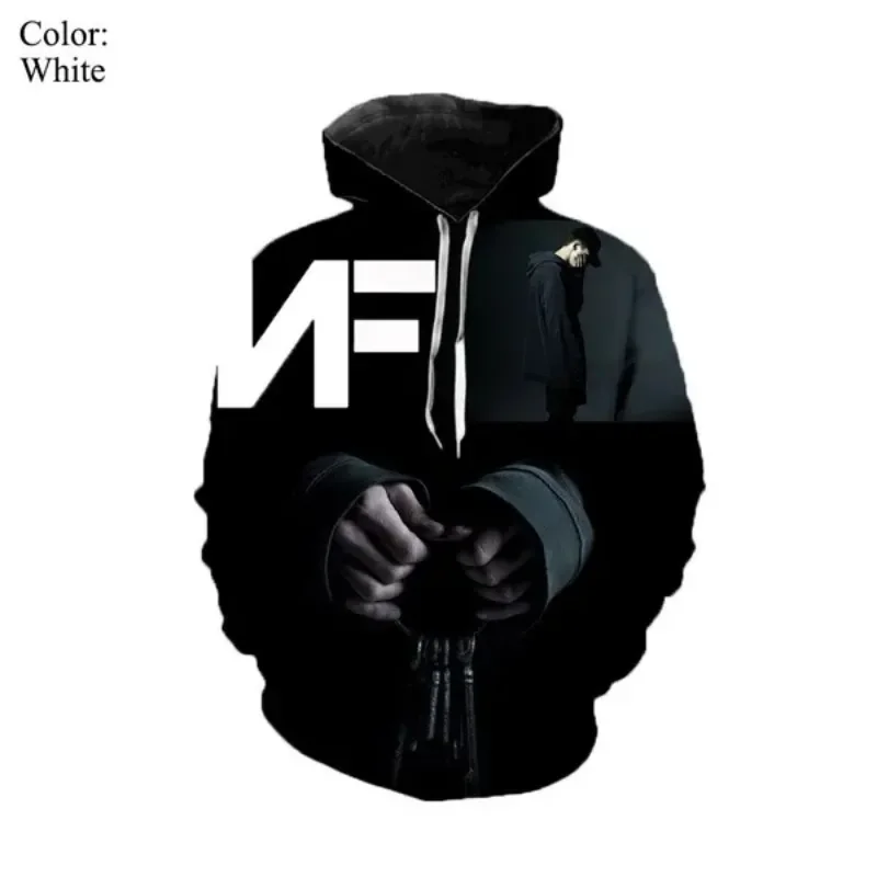Rapper NF 3D Print Hoodies Men/women's Long-sleeved Sweatshirts Autumn and Winter Warm Streetwear Popular Youth Hip Hop Tops