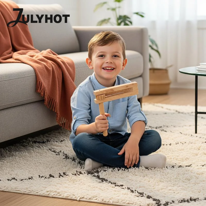 Handheld Soundboard Kids Musical Wooden Ratchet Noise Maker Musical Instrument Orff Hand Noisemaker Rattle Instrument Toys