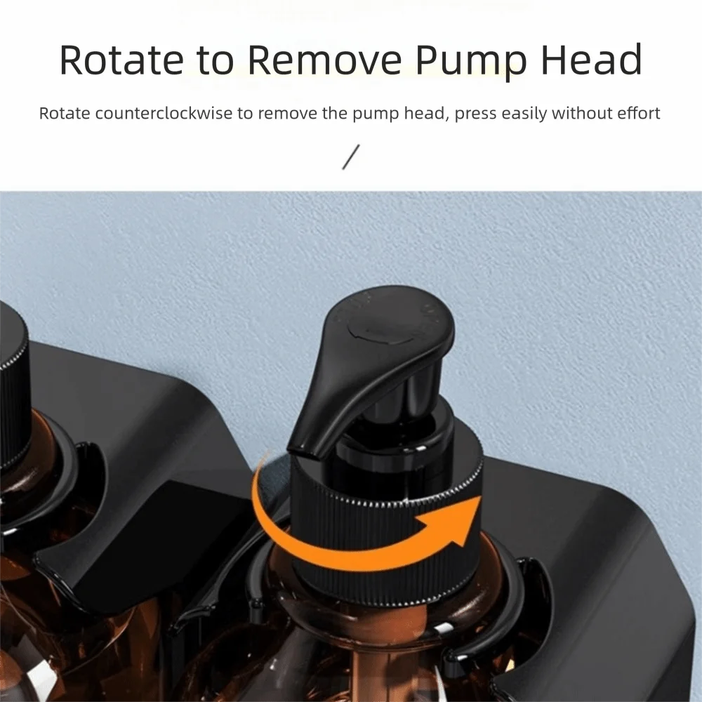 

Hand Press Wall Mounted Soap Dispenser Clear/Brown Lock Bath Lotion Container With Labels Large Capacity