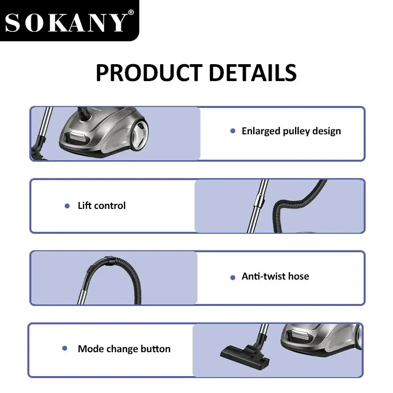 Houselin Lightweight Canister Vacuum Cleaner 3600 Watts