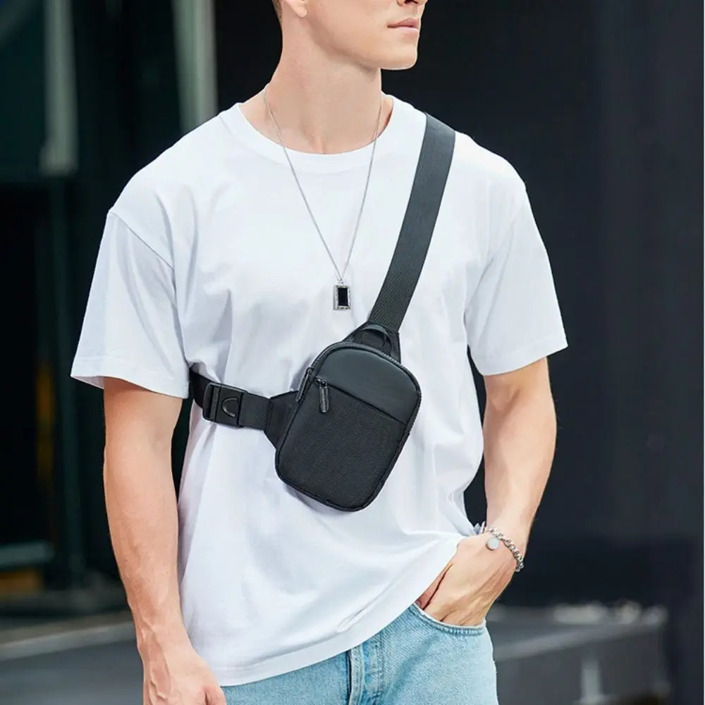 Men\'s Chest Bag Fashion Small Canvas Shoulder Crossbody Bags for Man Mini Cloth Sling Sport Cross Phone Male Handbag