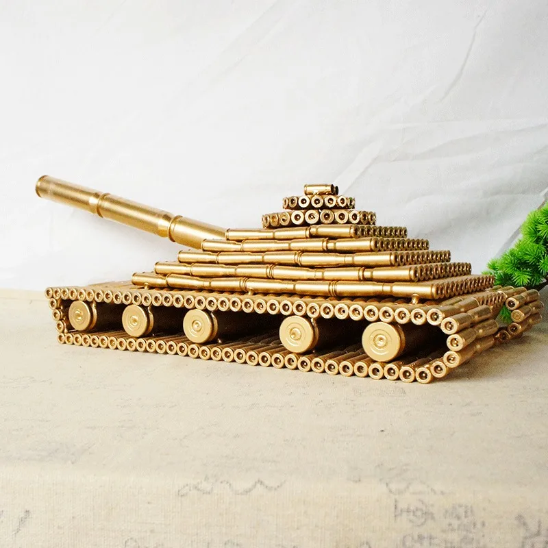 Bullet shells craft ornaments, military tank model, home decoration, gifts for veterans instructors