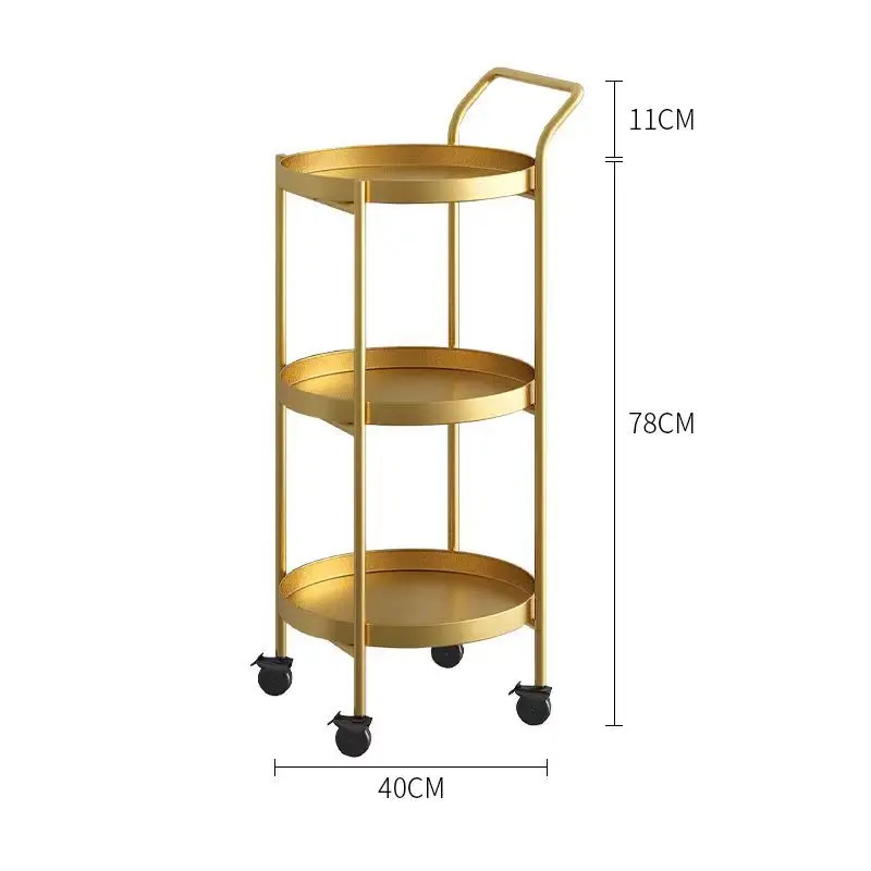 Bathroom trolley 3-tier multi-functional storage rack Floor shelves with wheels for storage
