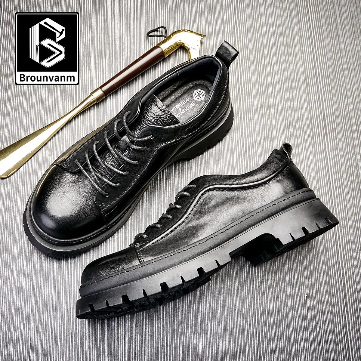 

Designer Shoes Cowhide Autumn Winter Spring Dress Shoes High Quality Genuine Leather Shoes Men Luxury Casual Business Men Shoes