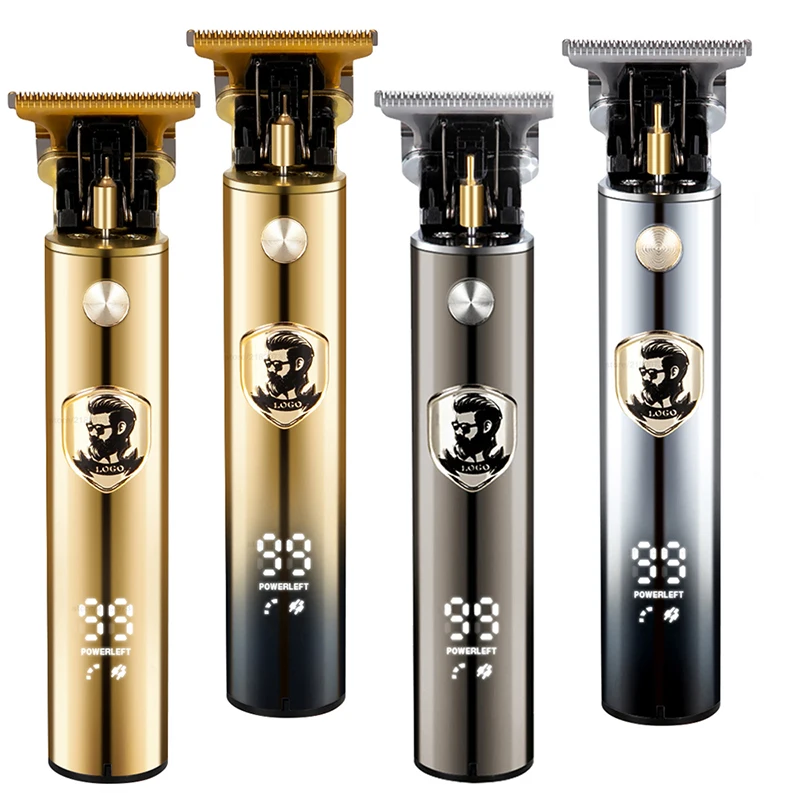 남성용 전기 헤어 클리퍼 면도기, 수염 트리머, USB 충전식 전문 헤어 커팅 머신, 이발소, T9 0mm, 신제품 