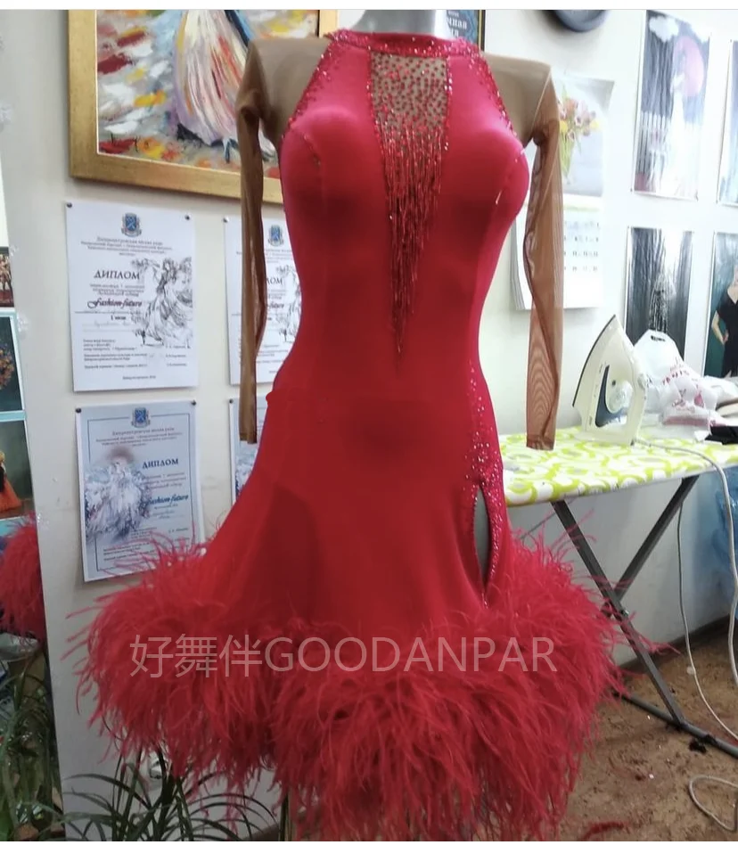 GOODANPAR  costume   Girls Professional Latin Dance Competition Dress Women Stage Dance Wear salsa dancing dance clothing