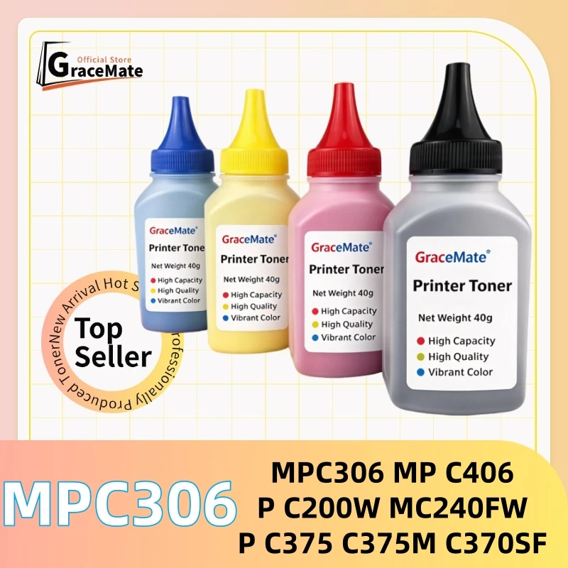 Grade A Color Refill Powder for Ricoh MPC306 MP C406 P C200W MC240FW P C375 C375M C370SF IM C320F Cartridge Toner