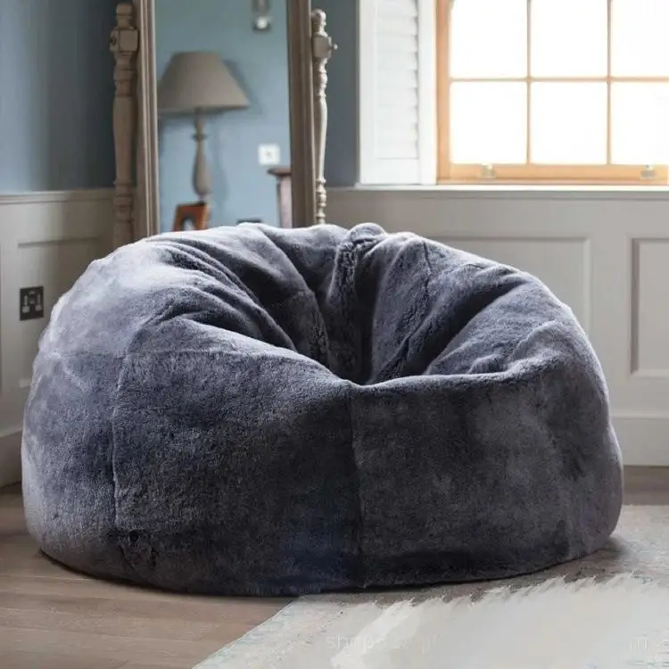 Nodic Velvet Beanbag Chair Storage Bean Bag Cover Ultra Soft Lazy Relax Sofa Floor Loveseater