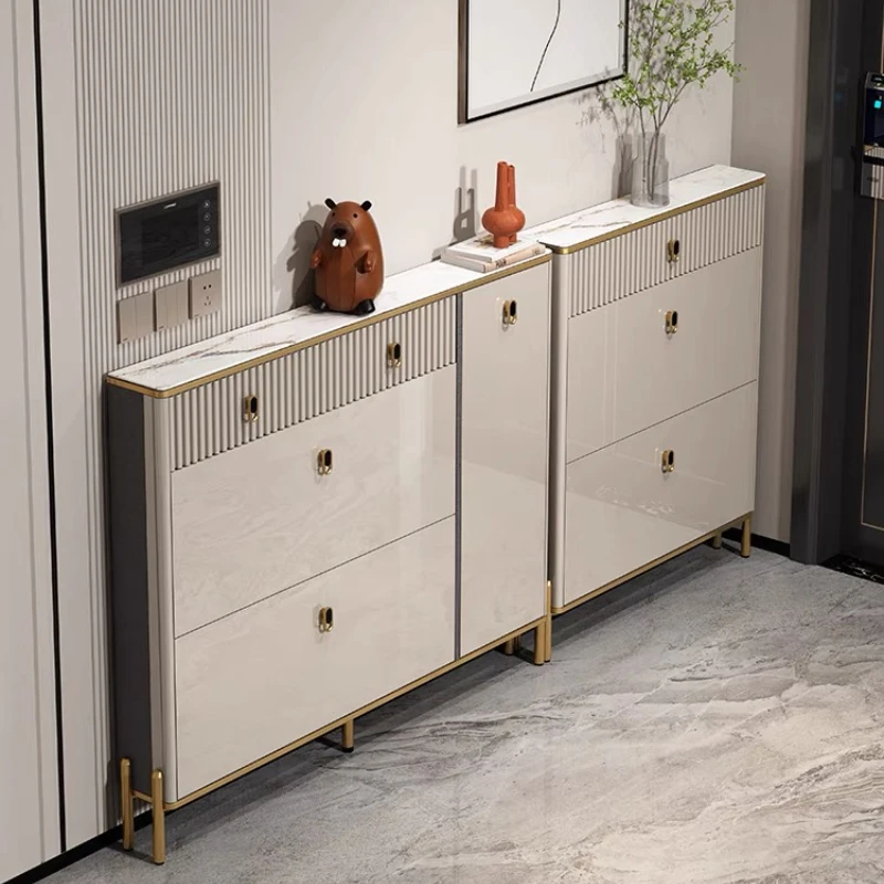 Modern Thin Closet Shoe Cabinet Stand Show Display Storage Ultra-thin Shoe Racks Space Saving Organizer Living Room Furniture