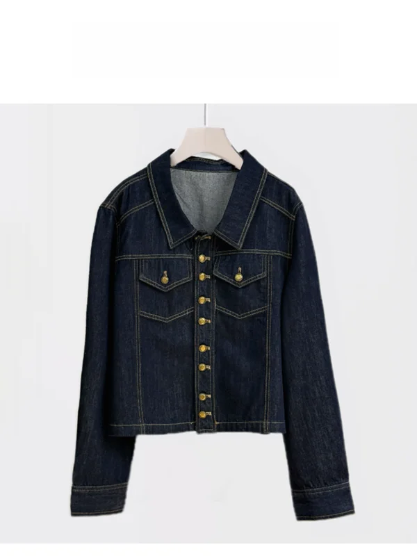

plus Size Denim Jacket Slim Fit Casual Style Breathable Polyester Cotton Blend Spring Summer Women's Fashion Outerwear