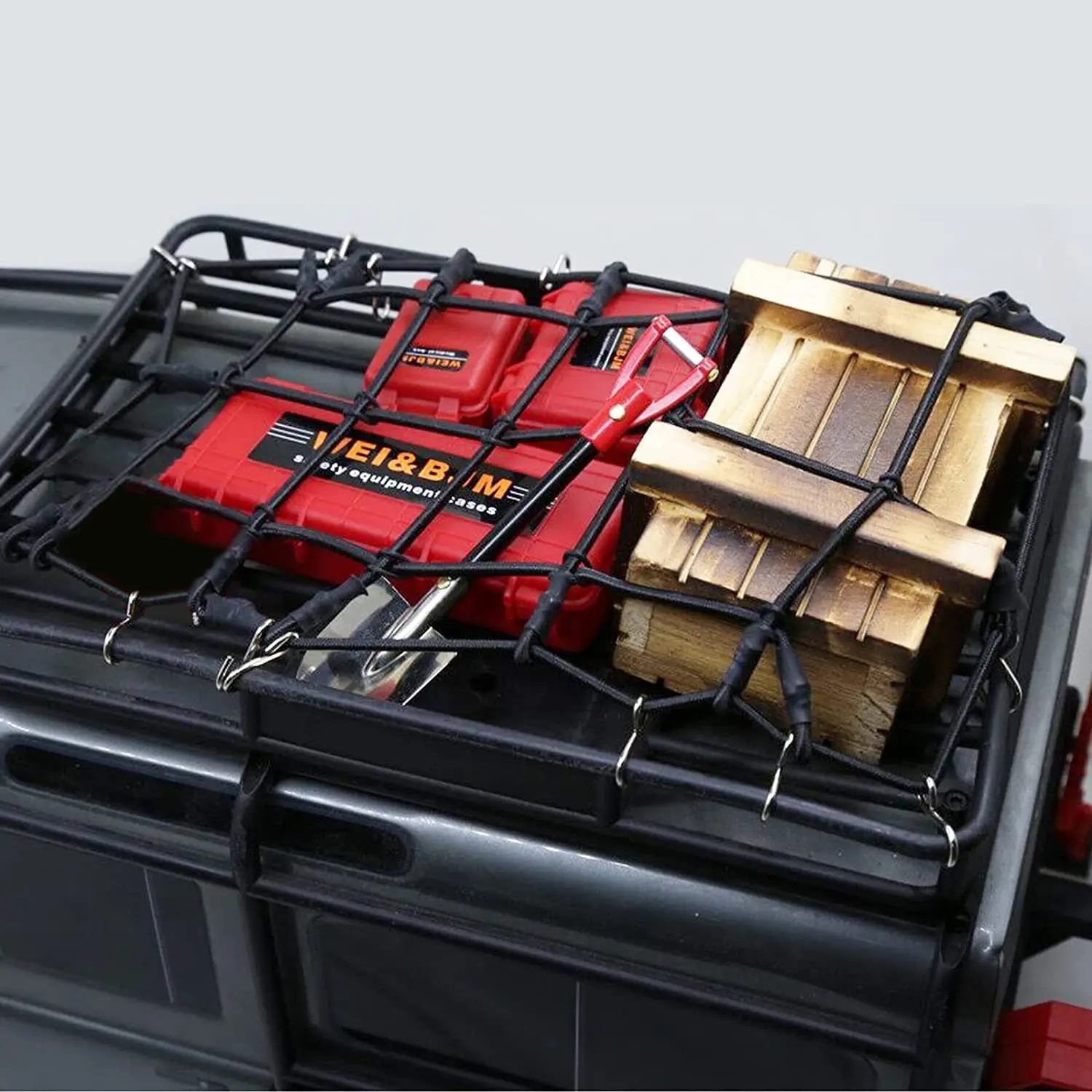 9in1 RC Crawler Autodak Decoratie Tank, Houten Doos, Bagagenet, Schop voor 1/10 Traxxas TRX4 Redcat GEN 7 8 RC4WD D90 AXIALE SCX10